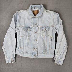 Levi's Denim Jacket Womens Small 77715-4889‎ Light Wash Vintage USA Made Red Tab